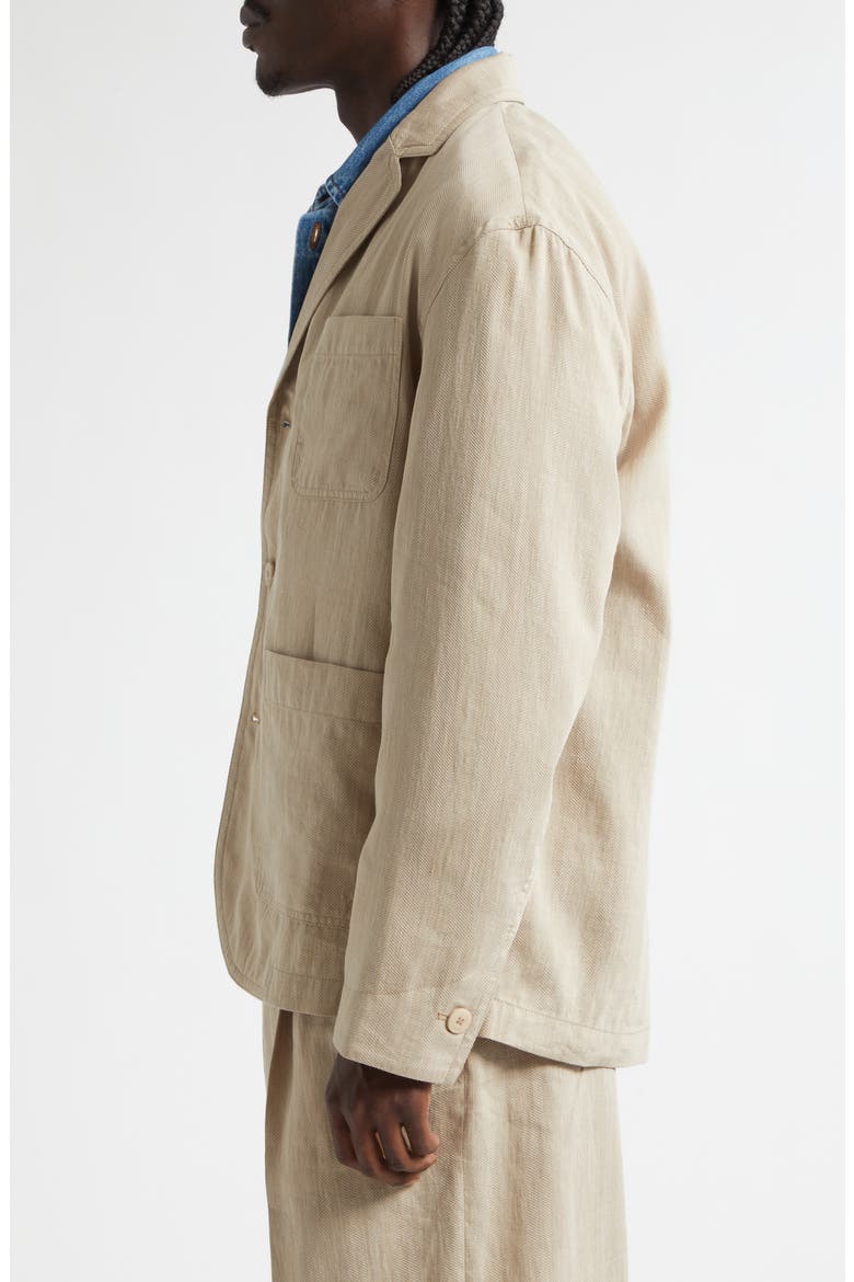 La Vesta Pastro Deconstructed Linen Blend Sport Coat, Alternate, color, BEIGE