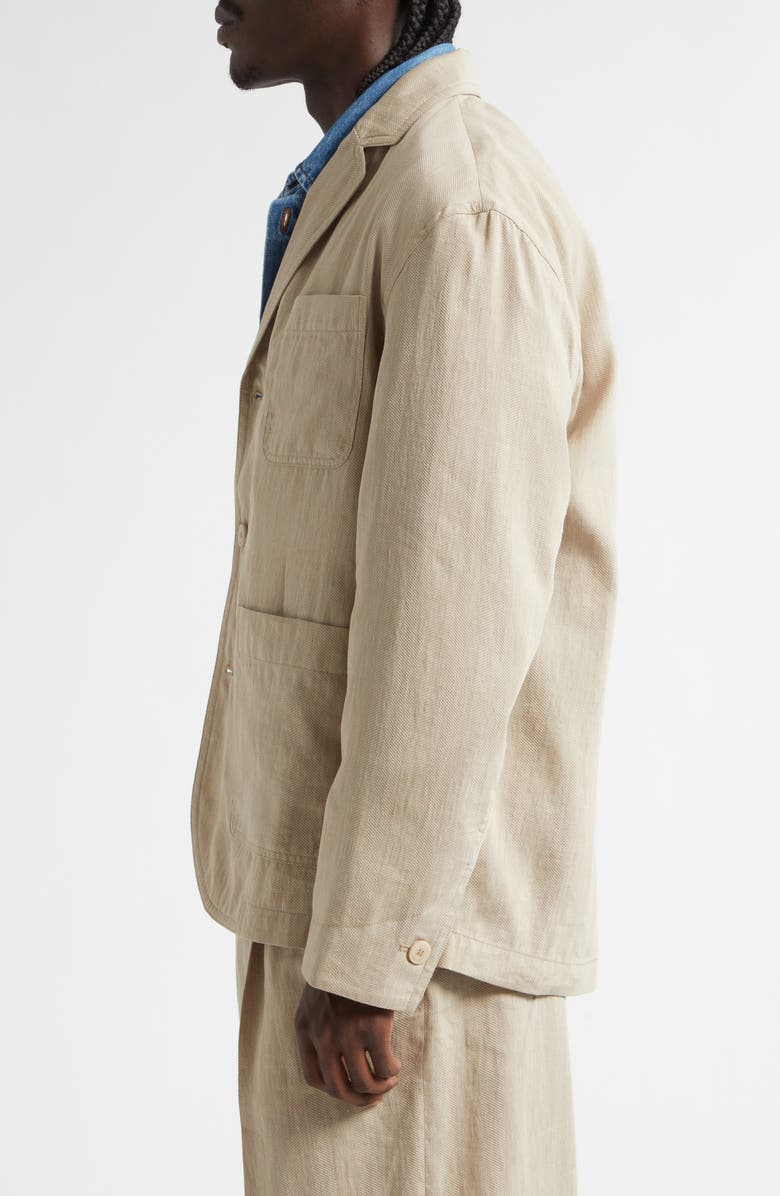 Jacquemus La Vesta Pastro Deconstructed Linen Blend Sport Coat, Alternate, color, Beige