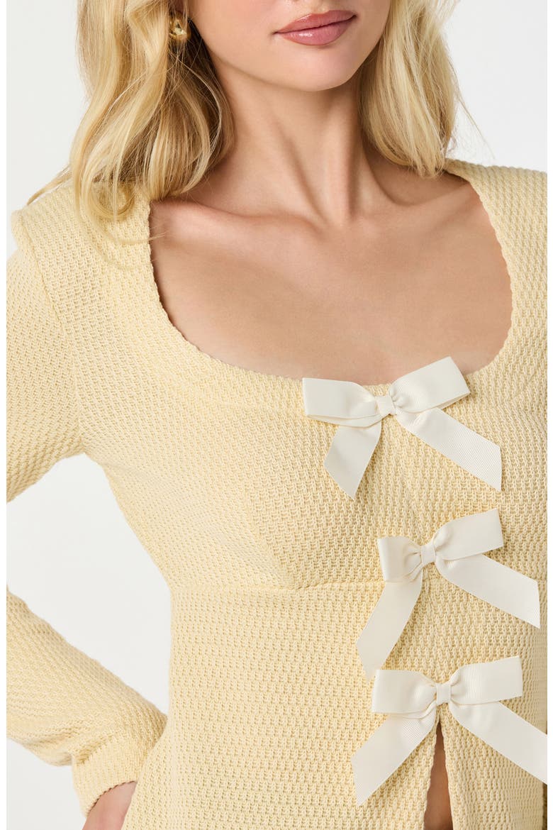 Split Front Bow Top, Alternate, color, YELLOW