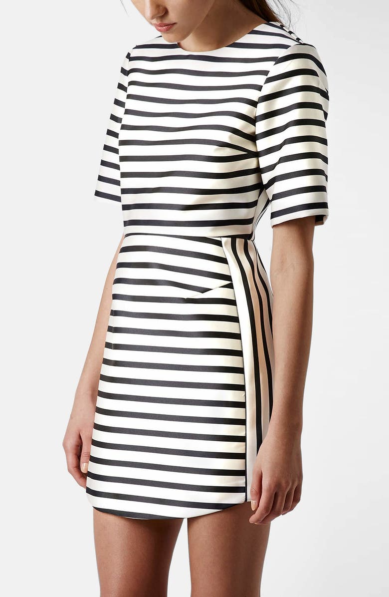 Topshop Stripe A-Line Dress, Main, color, 