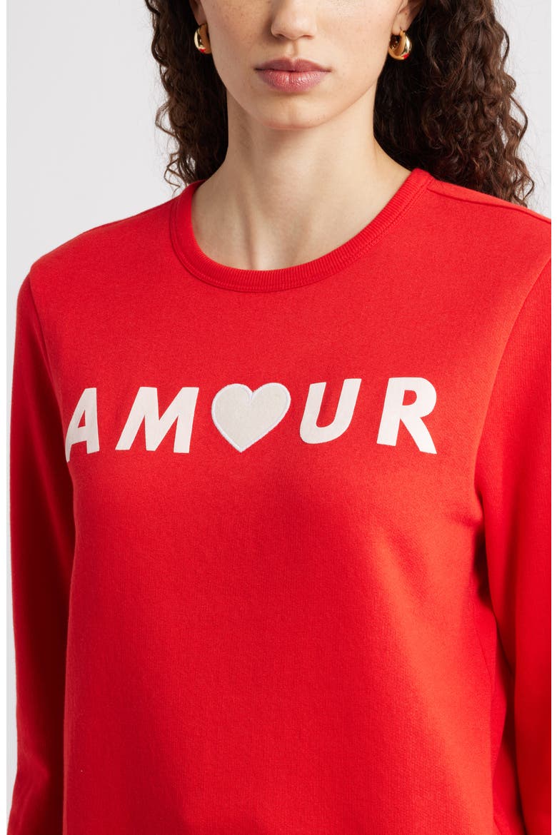 Amour Graphic Sweatshirt, Alternate, color, RED GOJI WHITE AMOUR