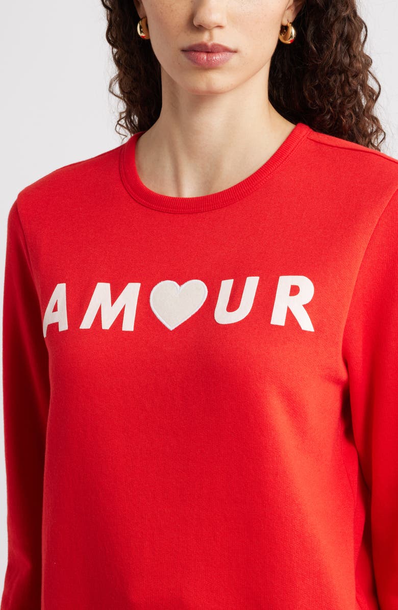 Caslon<sup>®</sup> Amour Graphic Sweatshirt, Alternate, color, Red Goji White Amour
