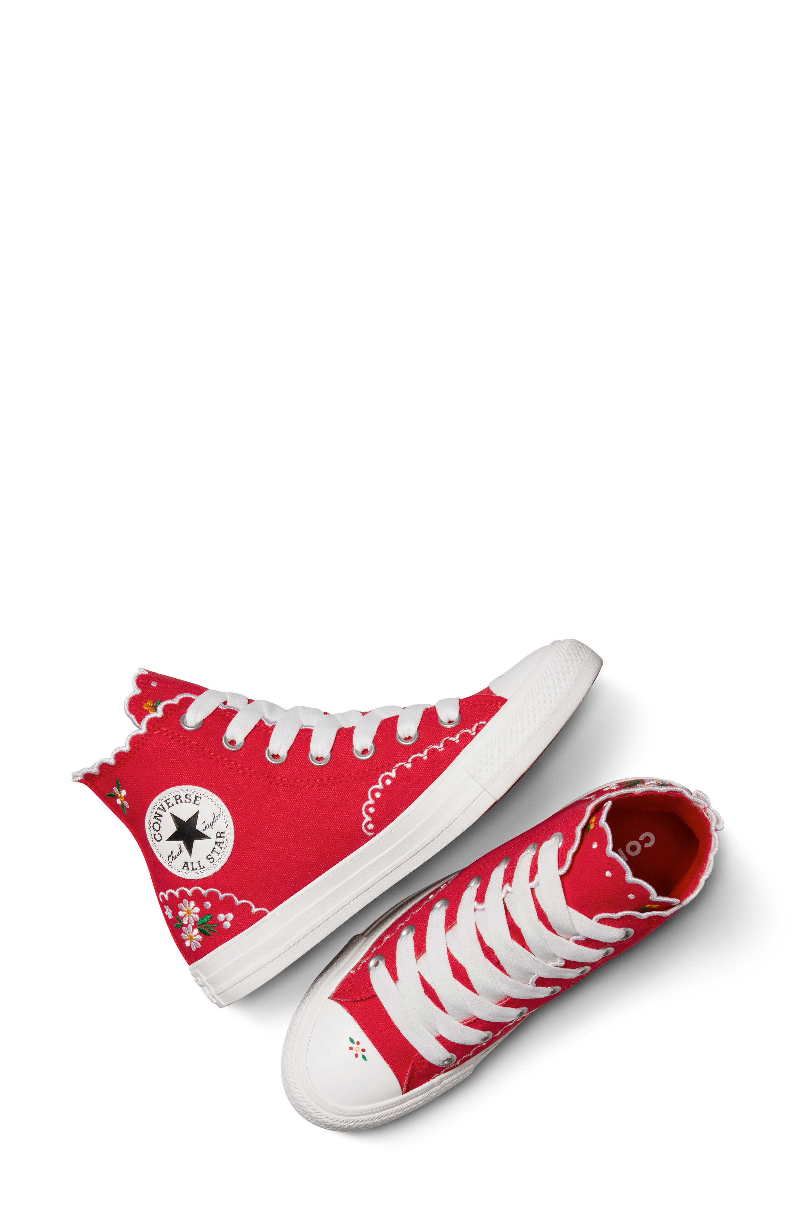 Chuck Taylor® All Star® High Top Sneaker, Alternate, color, RED/ GREEN/ WHITE