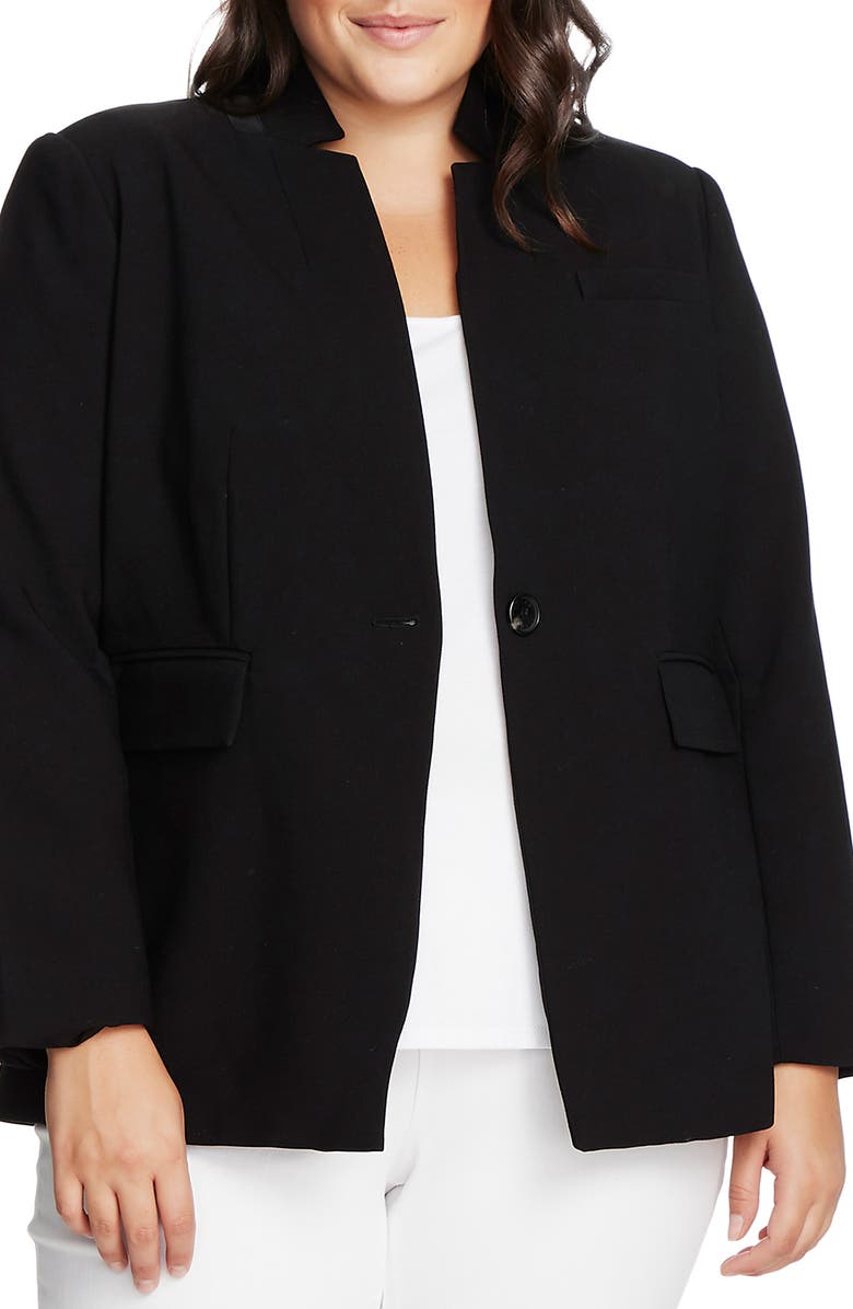 Vince Camuto Convertible Collar Stretch Crepe Blazer, Alternate, color, 