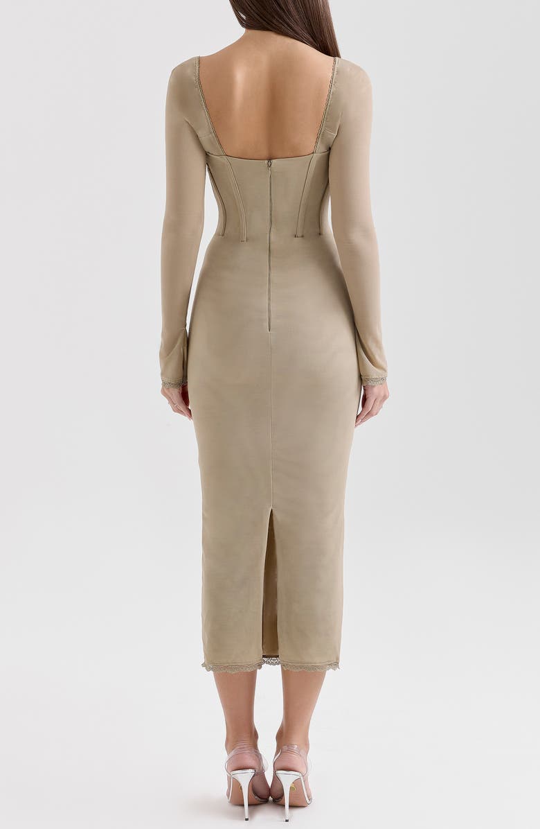 HOUSE OF CB Saisha Long Sleeve Lace Cocktail Midi Dress, Alternate, color, Tree House