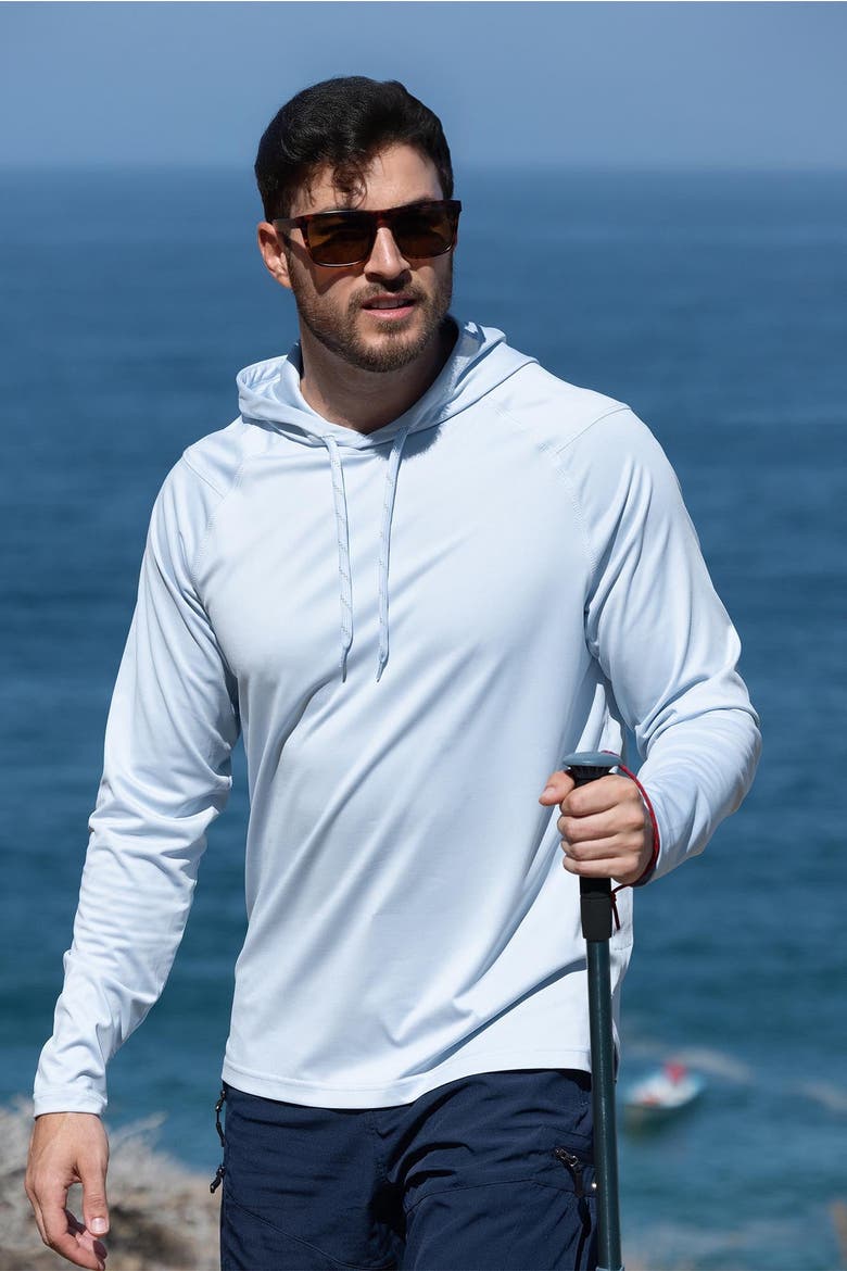 Unisex UPF 50+ Hooded Sun Shirt, Alternate, color, River Mist