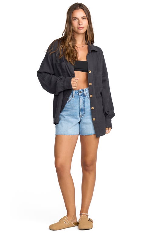 Billabong Swell Gauze Button-up Shirt In Blue
