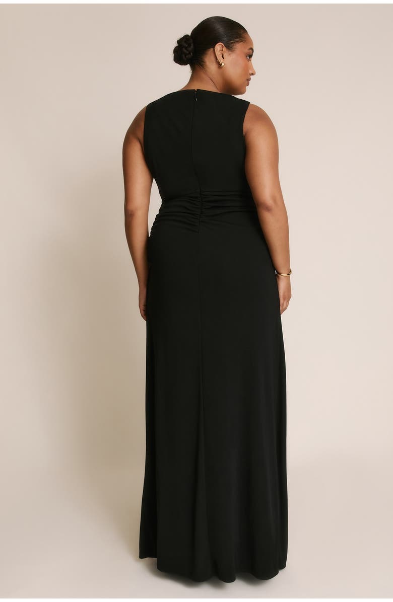 Six Stories Drape Gathered Sleeveless Stretch, Alternate, color, Black