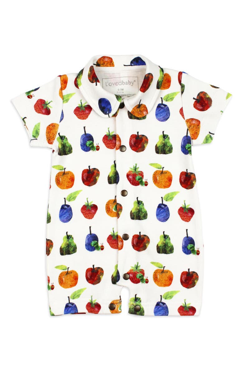 L'ovedbaby x 'The Very Hungry Caterpillar<sup>™</sup>' Fruit Organic Cotton Romper, Main, color, 