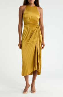 Reagan Asymmetric Pleat Dress