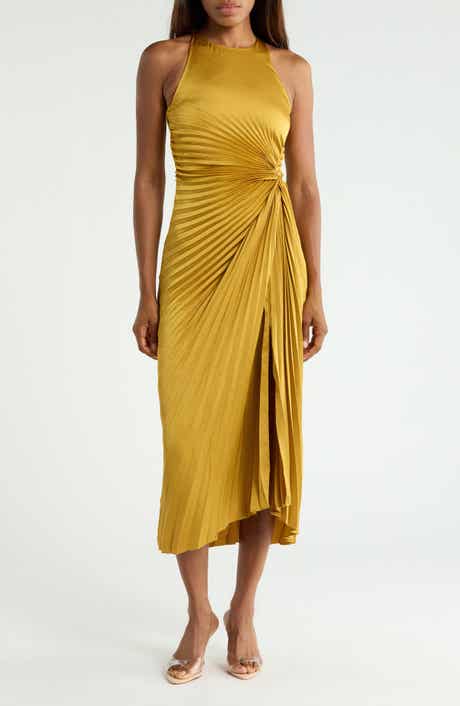 Reagan Asymmetric Pleat Dress