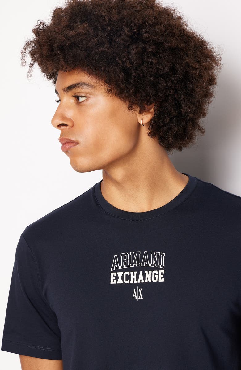Armani Exchange Metallic Logo Cotton Graphic T-Shirt, Alternate, color, 