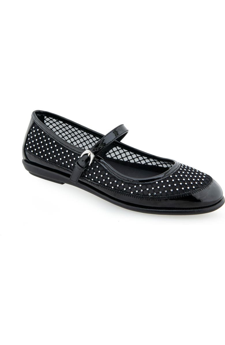 Aerosoles Baylee Mesh Mary Jane Flat, Main, color, Crystal/ Black Mesh Fabric