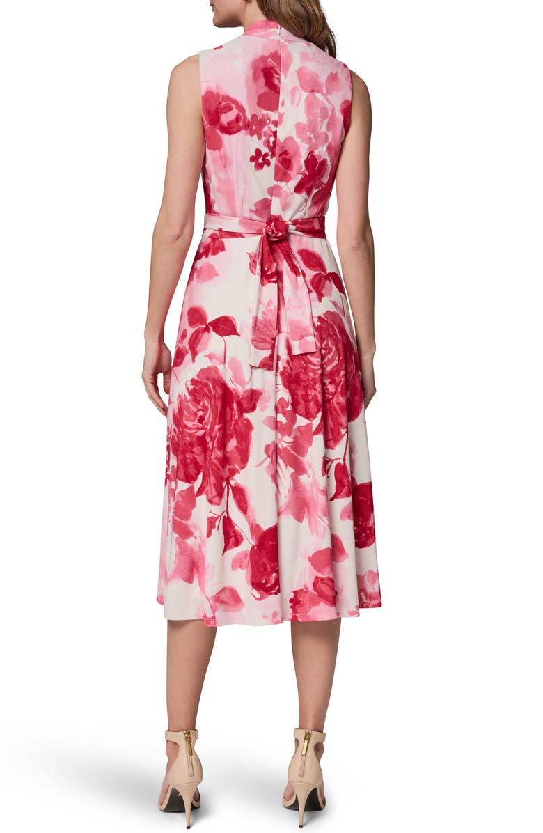 Donna Karan New York Floral Print Sleeveless Midi Dress, Alternate, color, Azalea Muli