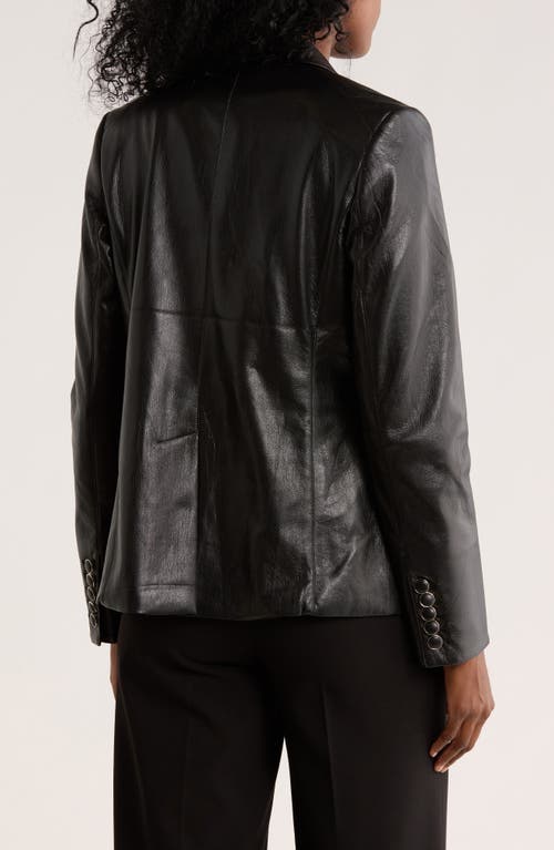 Love Token Nellie Faux Leather Blazer In Black