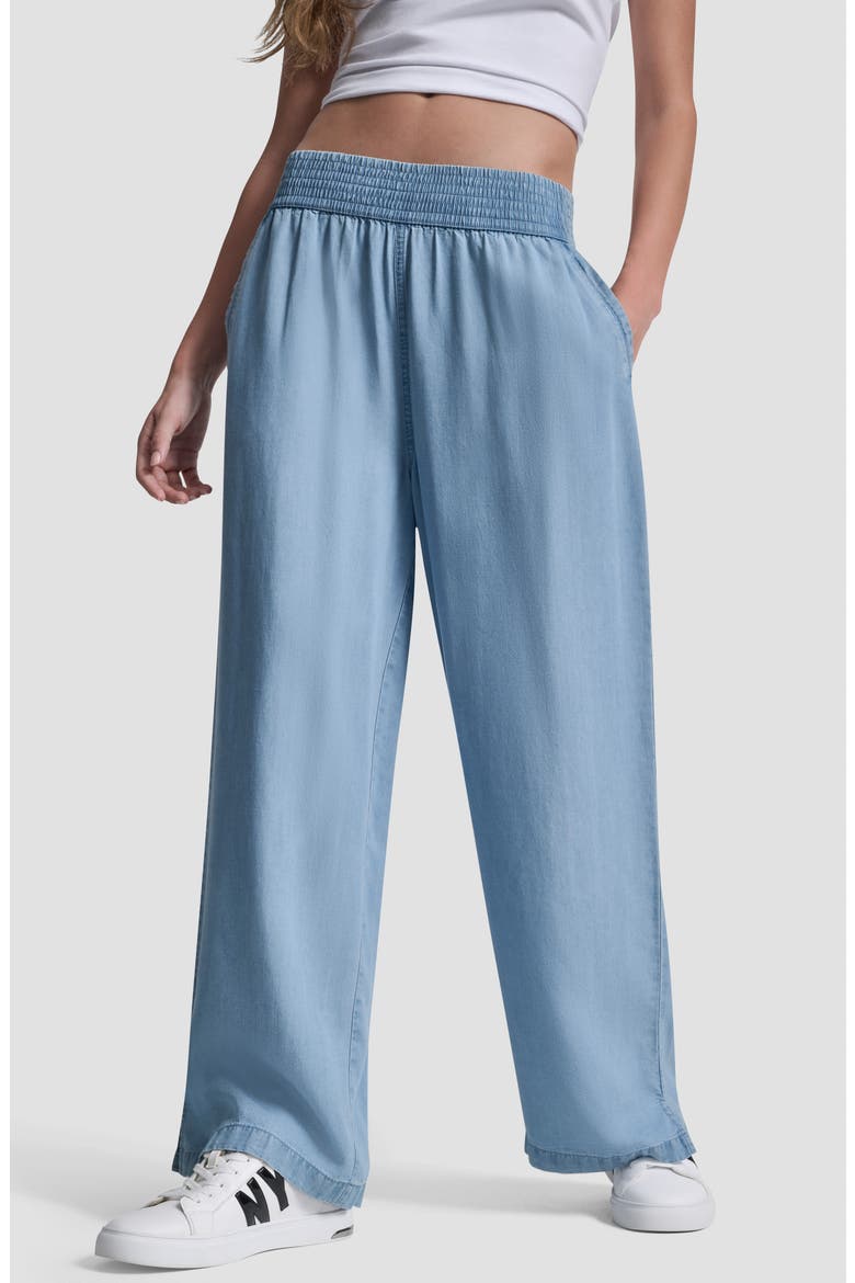 Wide Leg Ankle Crop Pants, Main, color, CHAMBRAY