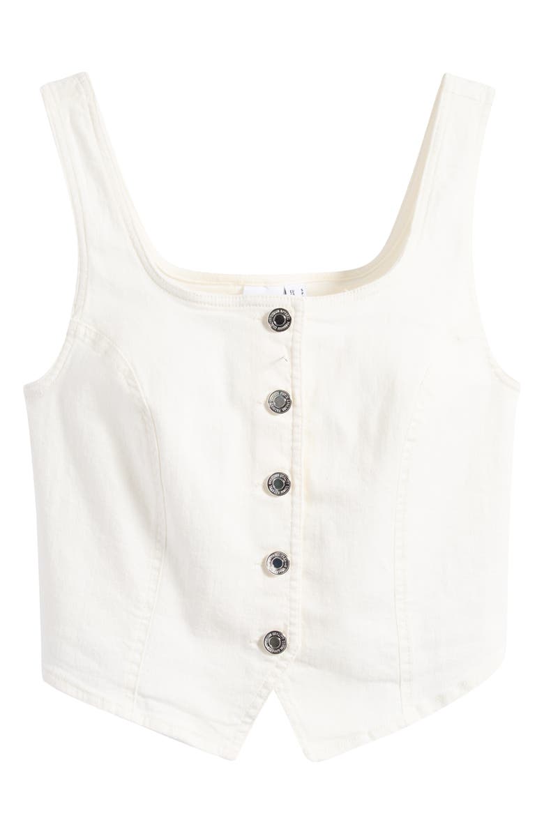 VERO MODA Wild Alinia Denim Corset Top, Alternate, color, Snow White