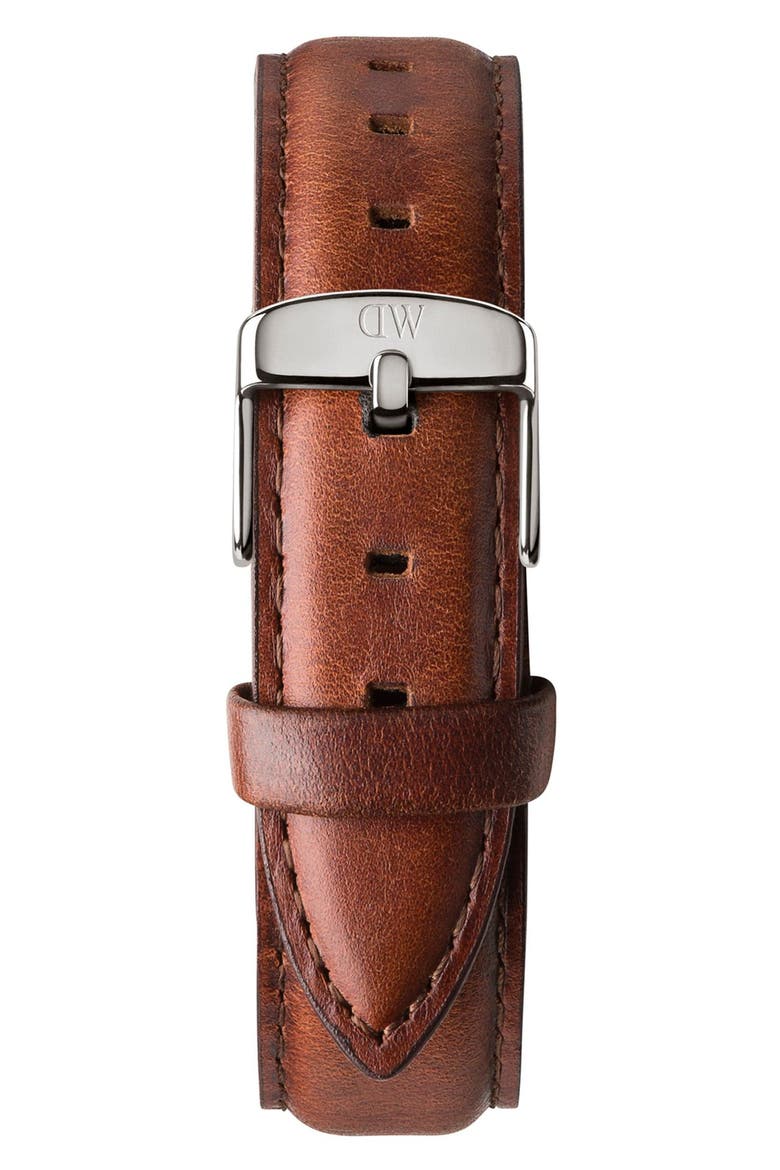 'Classic St. Mawes' Leather Strap Watch, 36mm, Alternate, color, BROWN/ SILVER