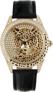 Peugeot Coutoure Leopard Leather Strap Watch- 40MM