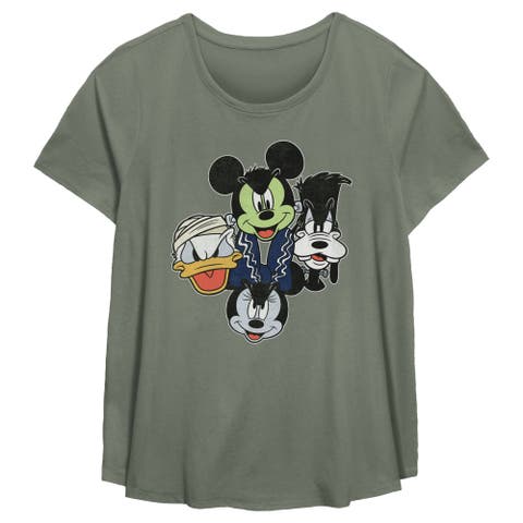 Women's Mickey & Friends Halloween Group Faces  Graphic T-Shirt
