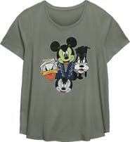 Mickey & Friends Women's Mickey & Friends Halloween Group Faces  Graphic T-Shirt