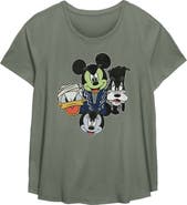 Mickey & Friends Women's Mickey & Friends Halloween Group Faces Graphic T-Shirt