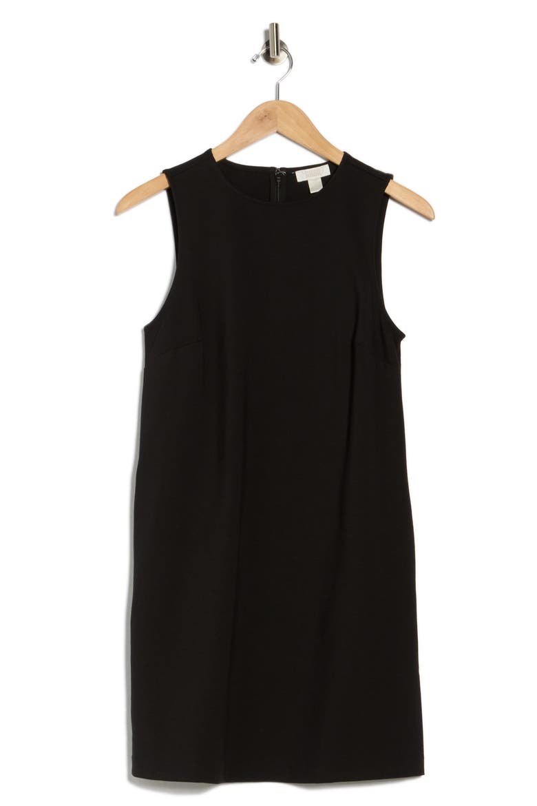 Sleeveless Ponte Shift Dress, Alternate, color, BLACK