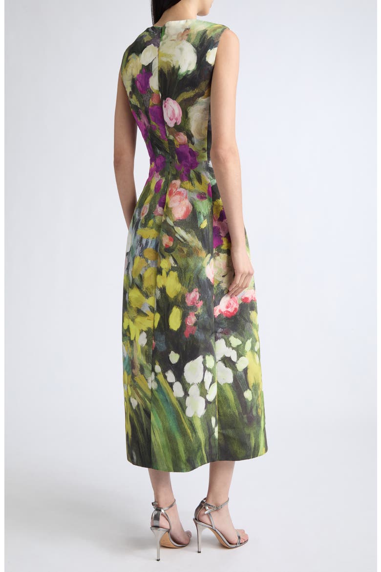 Abstract Garden Print Sleeveless Faille Dress, Alternate, color, GARDEN MULTI
