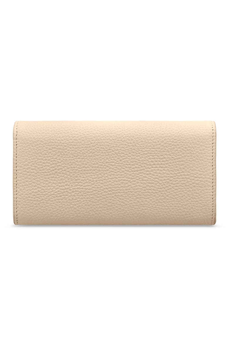 Long Leather Flap Wallet, Alternate, color, Saharan Fuchsia