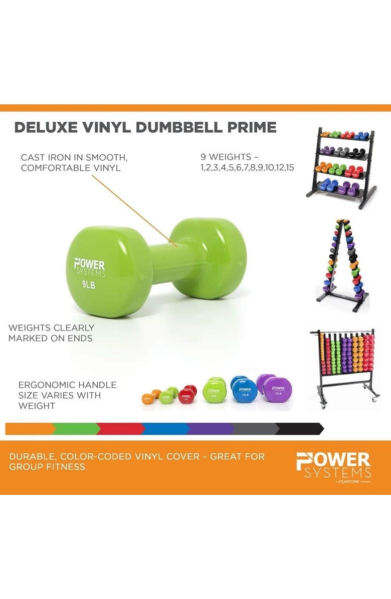 Power system Dumbbells Pair with Non-Slip Grip, Alternate, color, Black