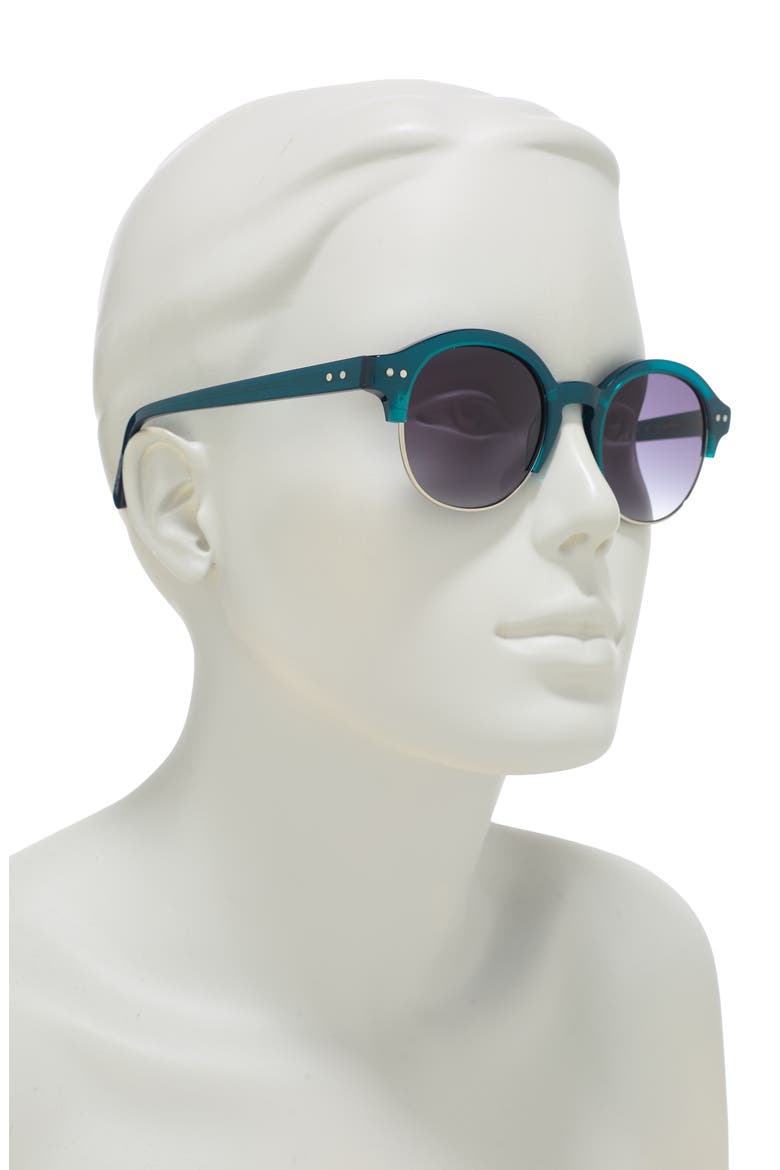 49mm Round Sunglasses, Alternate, color, GREEN/GRAY
