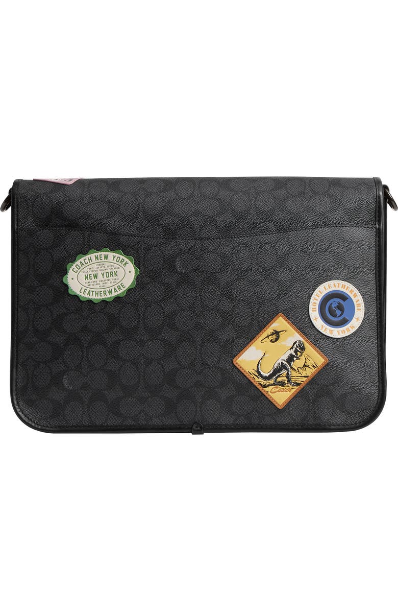 COACH HItch Patch Embellished Signature Coated Canvas Messenger Bag, Alternate, color,