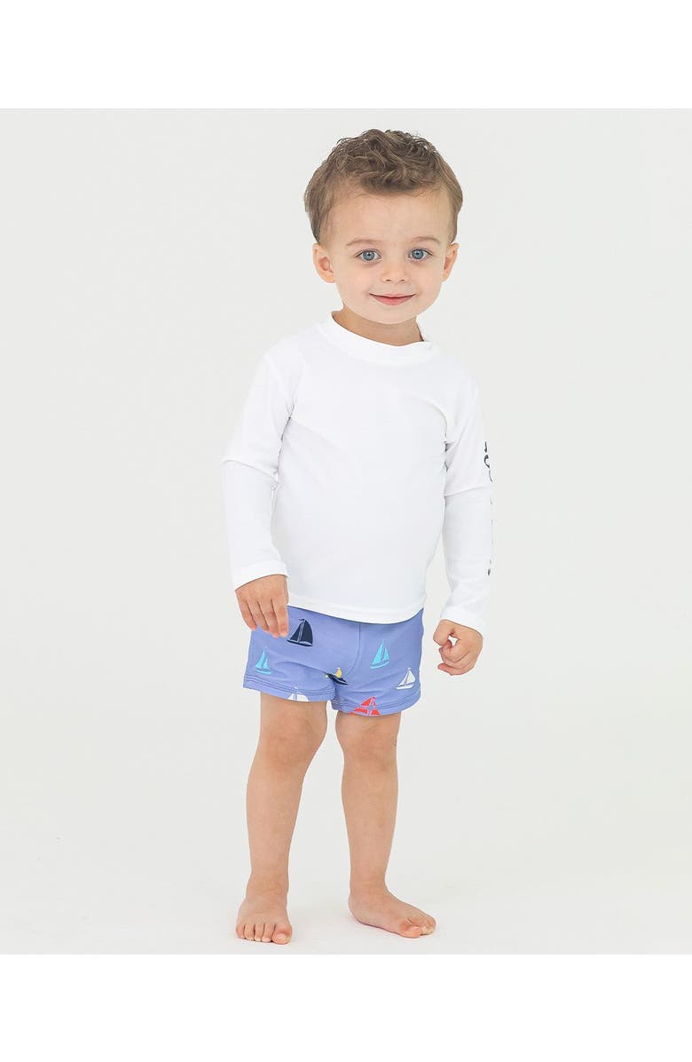 RuggedButts Boys UPF50+ Swim Shorties, Alternate, color, Down By The Bay
