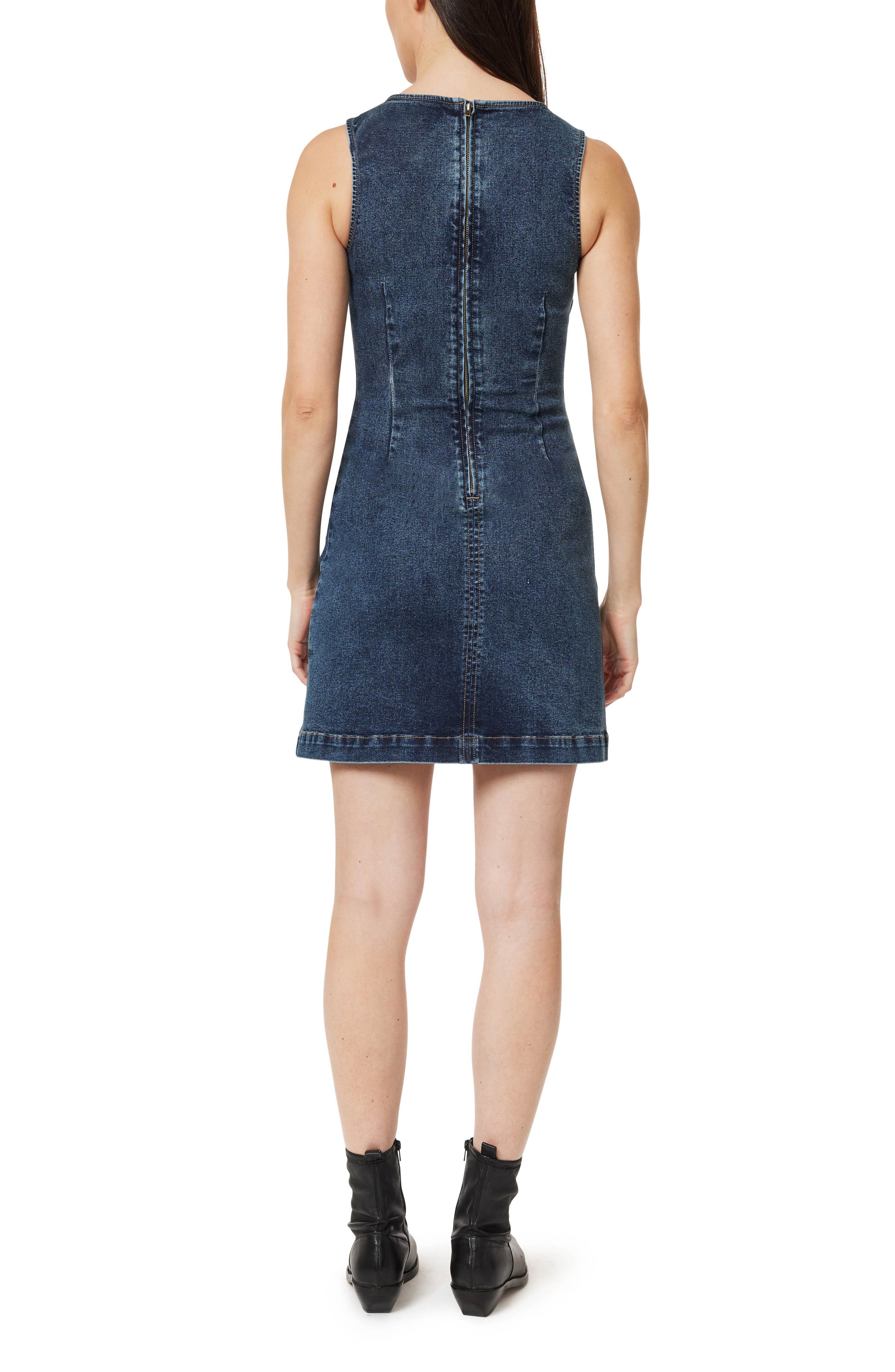 Sleeveless Denim Minidress - image 2