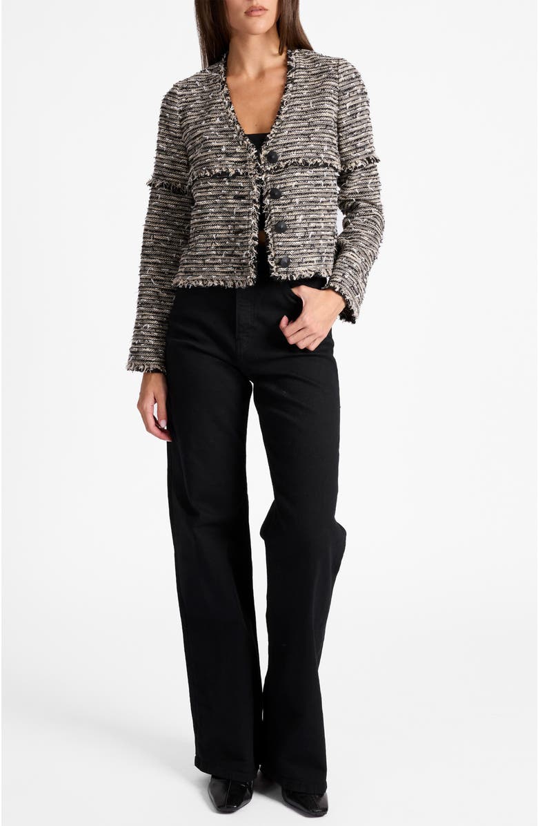 Santorelli Regina Relaxed Fit Jacket in Modern Tweed, Main, color, Sandstone