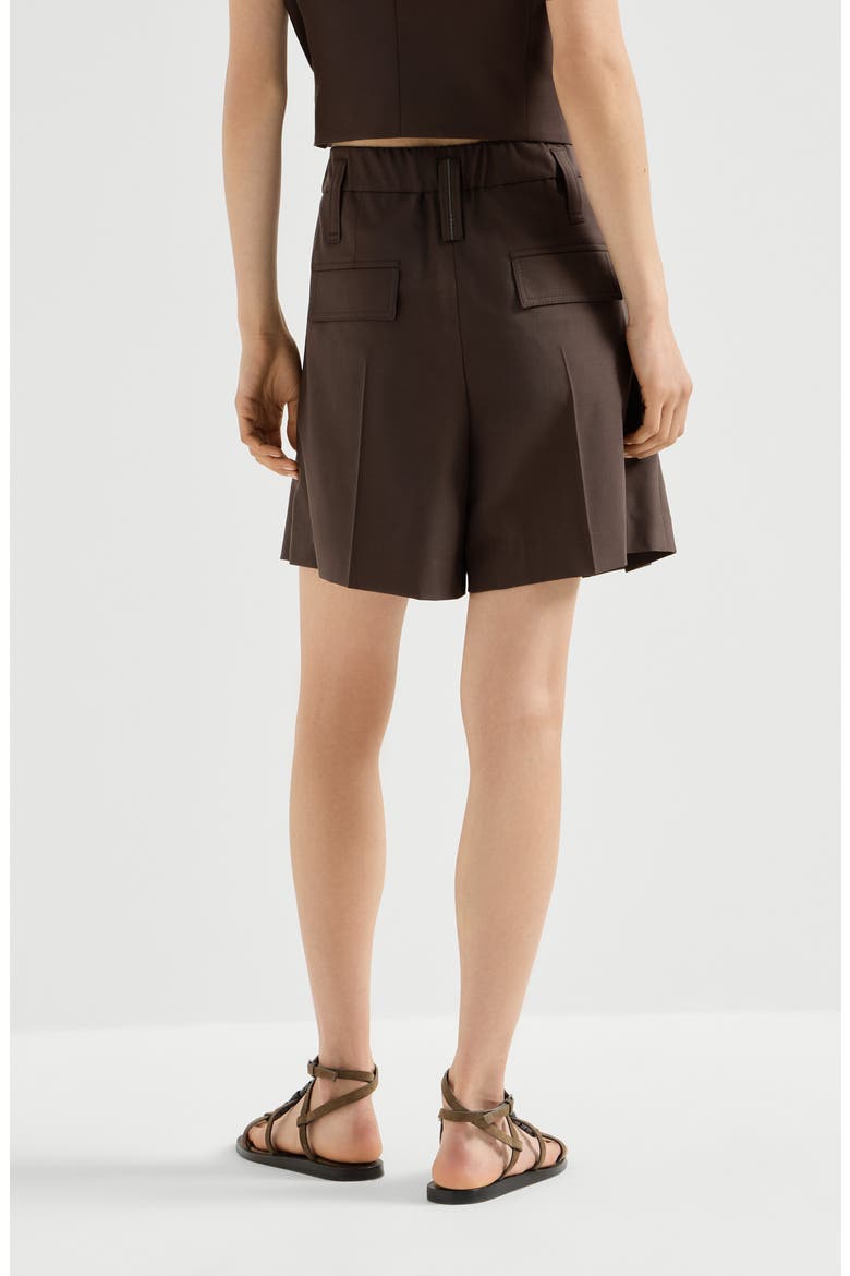 Formal shorts with monili, Alternate, color, Cocoa