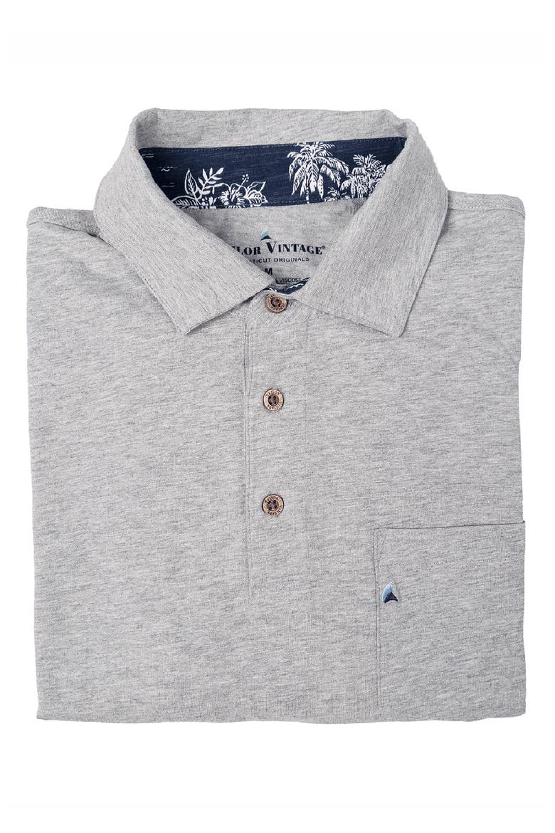 Stretch Cotton Slub Jersey Polo, Alternate, color, GREY HEATHER