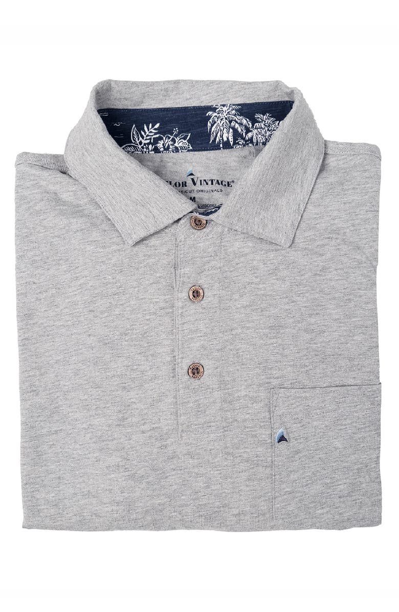 Tailor Vintage Stretch Cotton Slub Jersey Polo, Alternate, color, Grey Heather