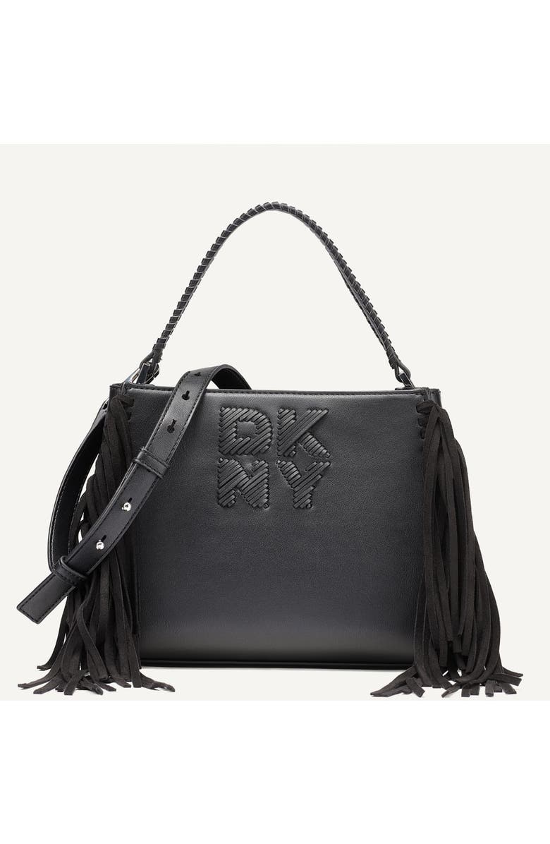 DKNY Foster Medium Satchel, Main, color, Black/Silver