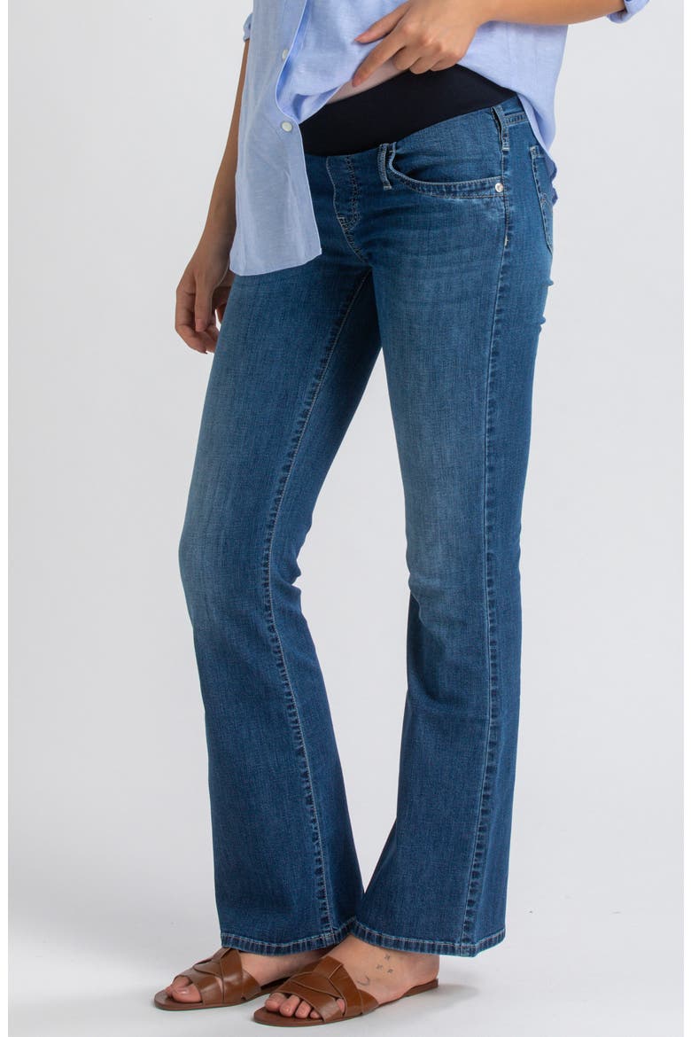 Over the Bump Flare Maternity Jeans, Alternate, color, BLUE