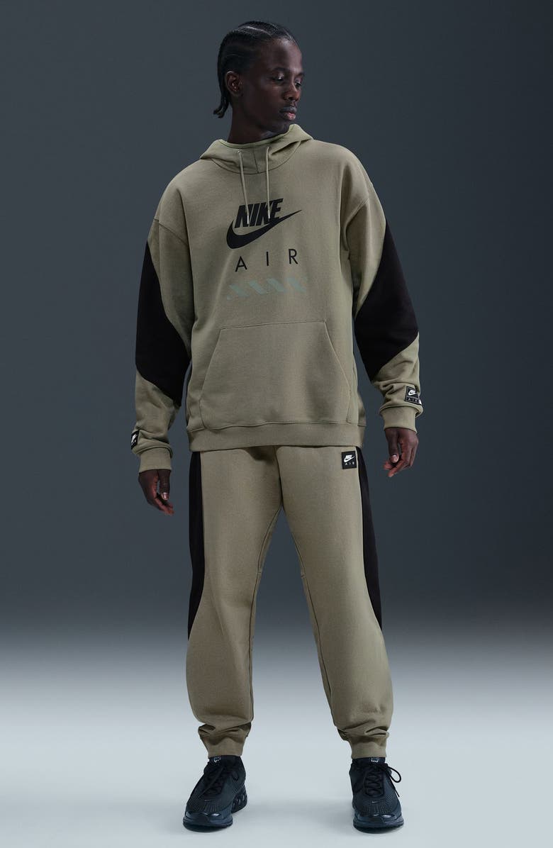 Nike Air Fleece Pullover Hoodie, Alternate, color, Light Army/ Black