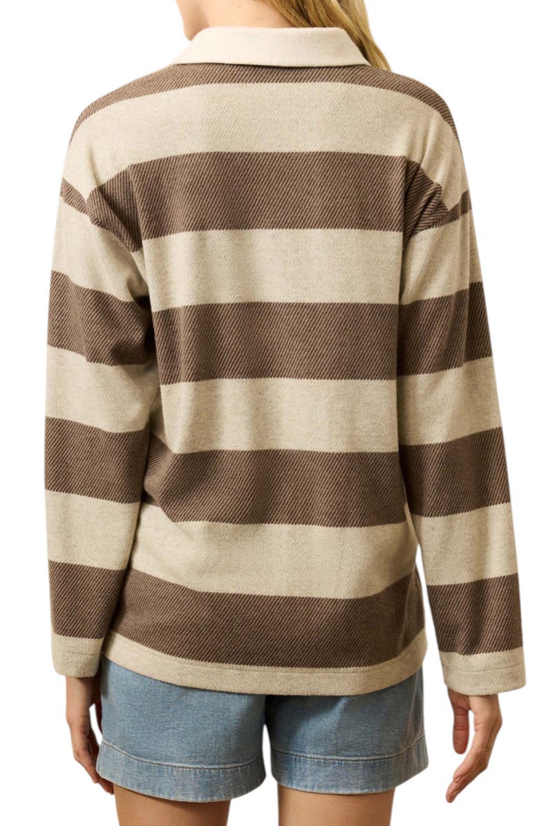 Faherty Legend Rugby Stripe Sweater, Alternate, color, Mocha Rugby