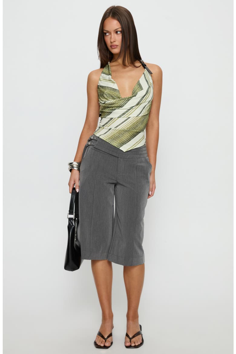Syrenah Cowl Neck Halter Top, Alternate, color, GREEN STRIPE