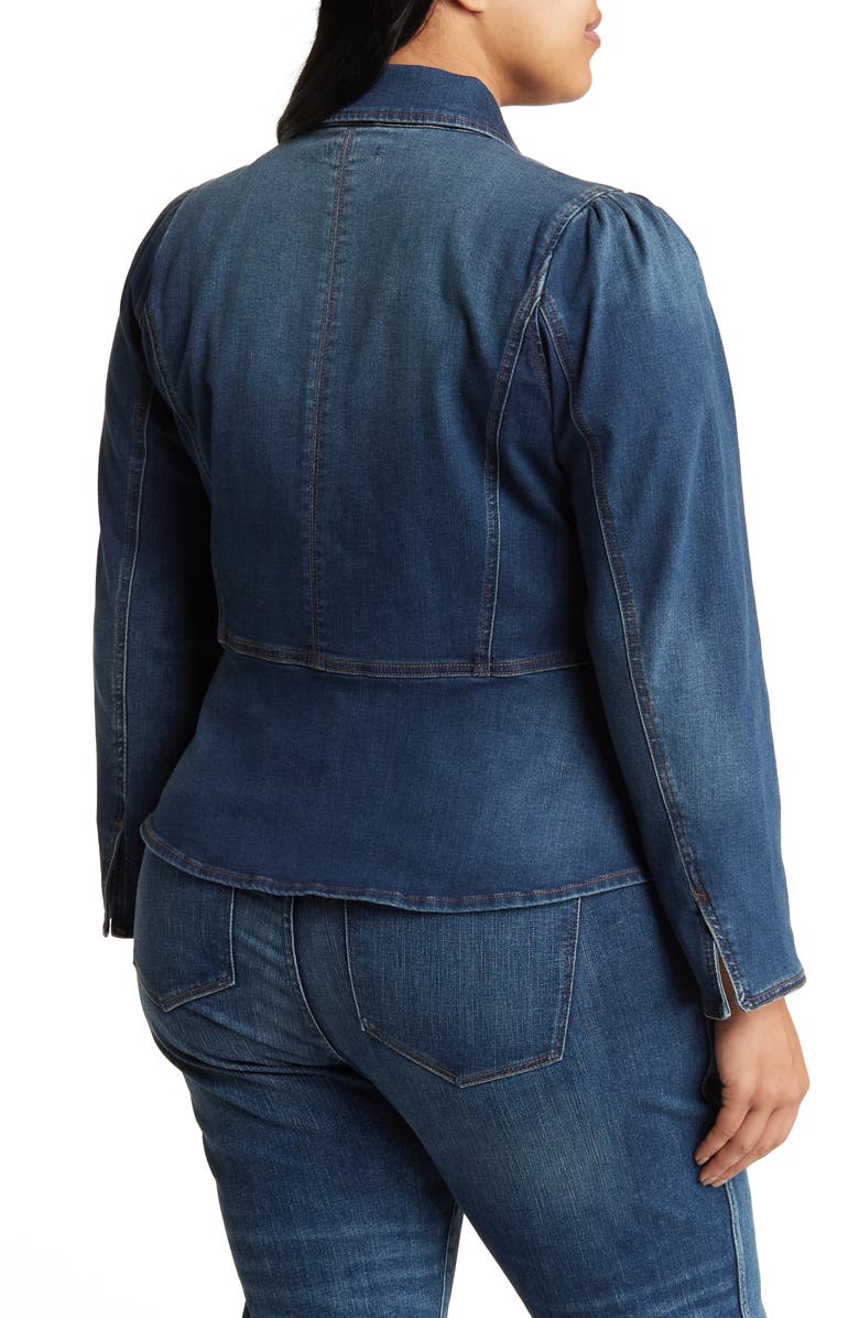 Wit & Wisdom Peplum Denim Jacket, Alternate, color, 