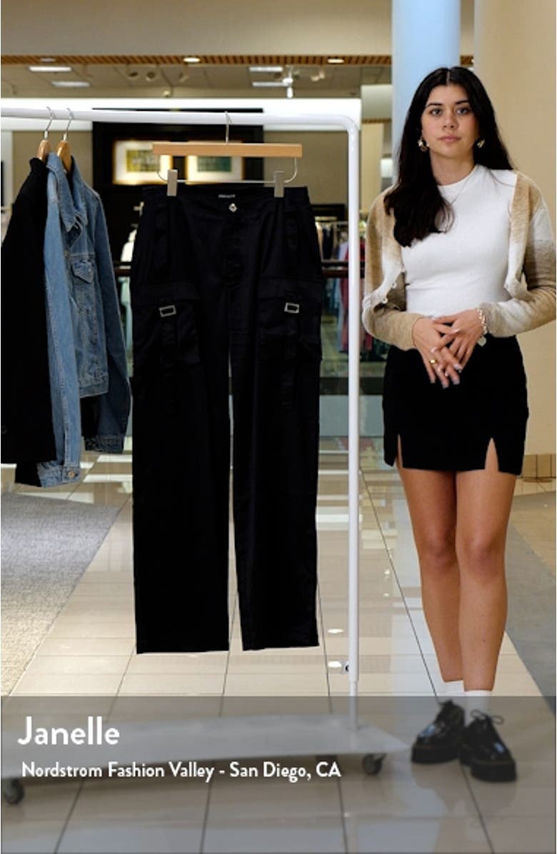 Ace Wide Leg Satin Cargo Pants, sales video thumbnail