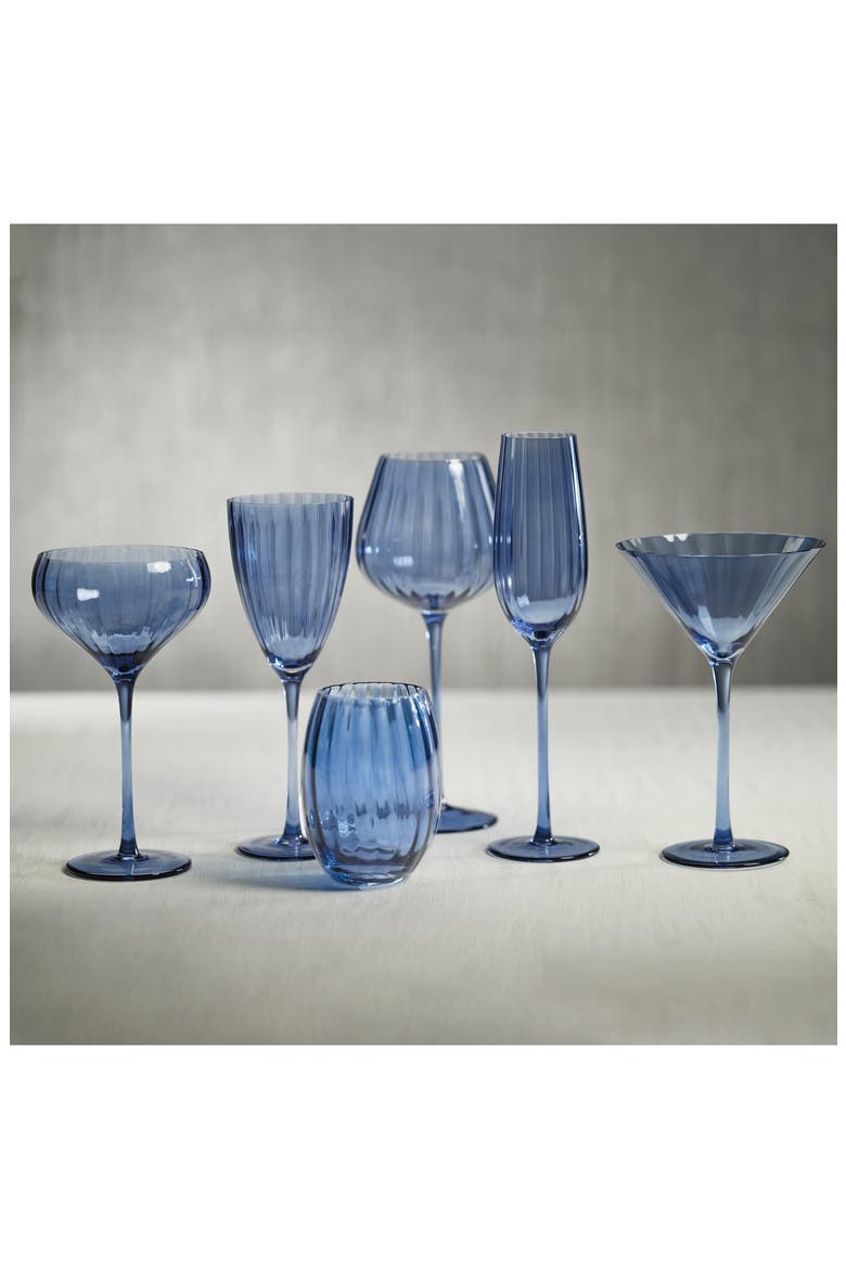 Malden Optic Set of 4 Stemless Wine Glasses, Alternate, color, BLUE