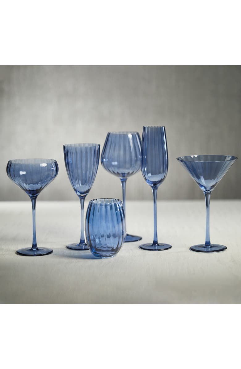 Zodax Malden Optic Set of 4 Stemless Wine Glasses, Alternate, color, Blue