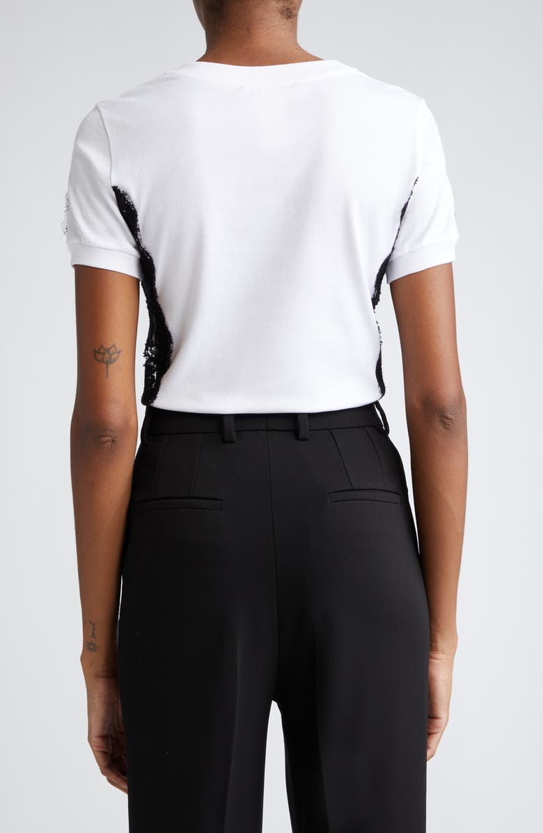 Dolce&Gabbana Lace Detail Cotton Blend T-Shirt, Alternate, color, Variante Abbinata