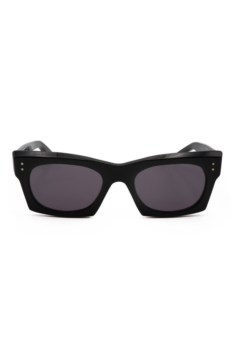 52mm Square Sunglasses, Main, color, BLACK / DARK GREY