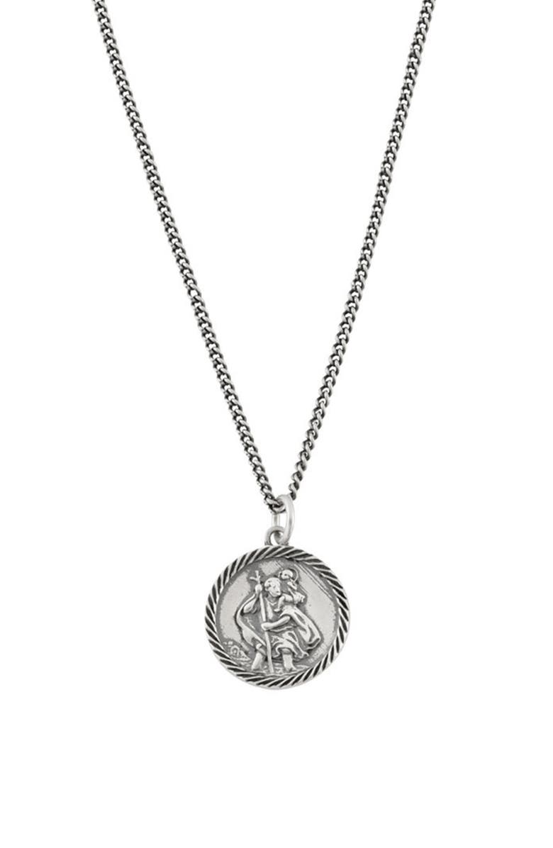 Serge DeNimes Saint Christopher Pendant Necklace, Main, color, Silver
